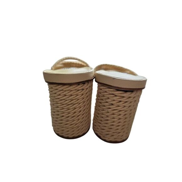 Steve Madden Jolina Block Heel Cream Slip On Open Toe Sandals Size 8 - Picture 6 of 7